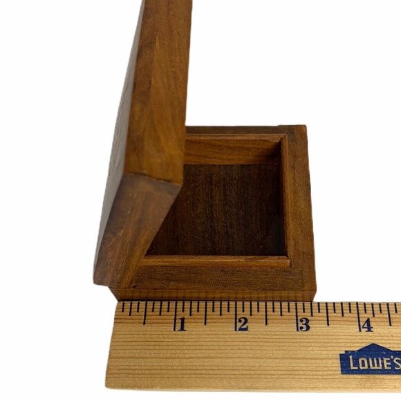 Archana Crafts Wooden Trinket Jewelry Box Gold Design Hinged Top India Hearts - Picture 11 of 12